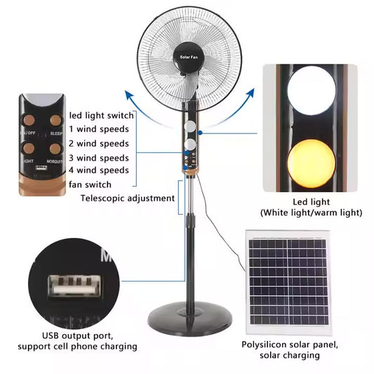 Rechargeable Solar Fan